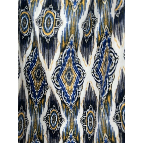 Bobeau Studio B Women Boho Rayon Maxi Skirt Size XL Blue White Boho Slit EUC - Picture 3 of 7